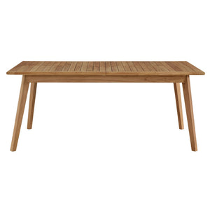 Modway Furniture Vienna Outdoor Teak Wood Extendable Dining Table - Perfect for Gatherings, Durable & Stylish EEI-6813-NAT