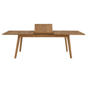 Modway Furniture Vienna Outdoor Teak Wood Extendable Dining Table - Perfect for Gatherings, Durable & Stylish EEI-6813-NAT