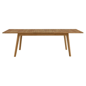 Modway Furniture Vienna Outdoor Teak Wood Extendable Dining Table - Perfect for Gatherings, Durable & Stylish EEI-6813-NAT