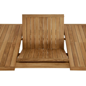 Modway Furniture Vienna Outdoor Teak Wood Extendable Dining Table - Perfect for Gatherings, Durable & Stylish EEI-6813-NAT