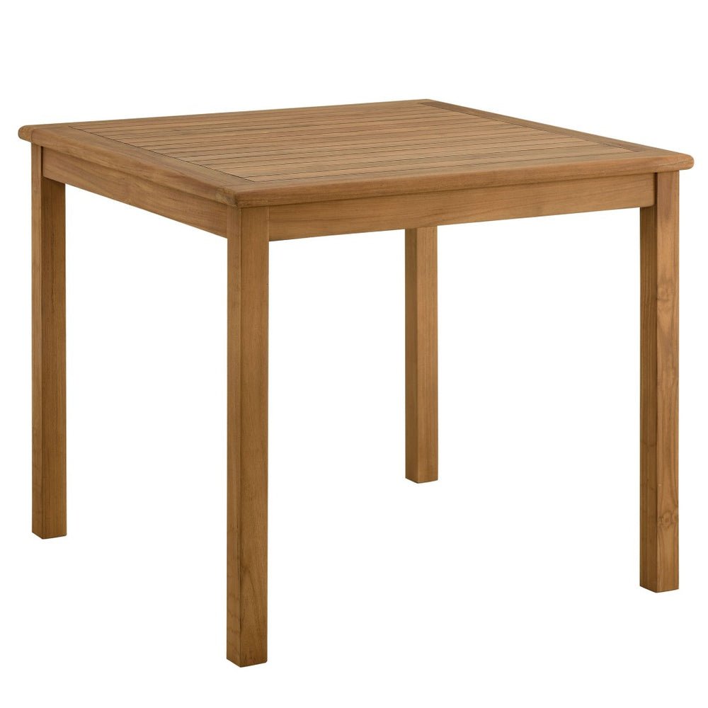 Modway Furniture Vienna 34" Square Teak Wood Outdoor Dining Table - Stylish, Weather-Resistant, Perfect for 4 People EEI-6814-NAT