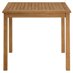 Modway Furniture Vienna 34" Square Teak Wood Outdoor Dining Table - Stylish, Weather-Resistant, Perfect for 4 People EEI-6814-NAT