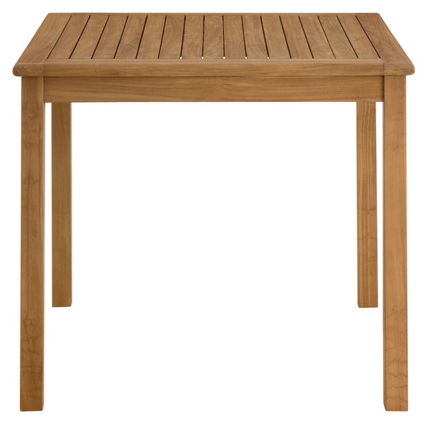 Modway Furniture Vienna 34" Square Teak Wood Outdoor Dining Table - Stylish, Weather-Resistant, Perfect for 4 People EEI-6814-NAT