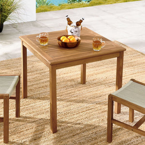 Modway Furniture Vienna 34" Square Teak Wood Outdoor Dining Table - Stylish, Weather-Resistant, Perfect for 4 People EEI-6814-NAT