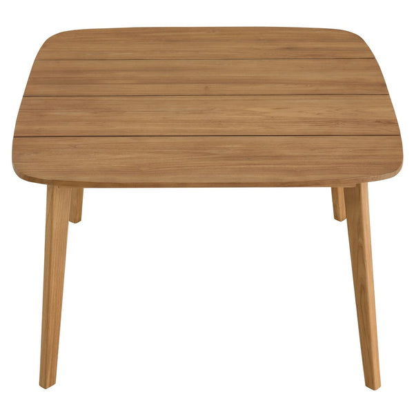 Modway Furniture Vienna 5-Piece Outdoor Teak and Rope Dining Set with Ergonomic Armchairs for Stylish Entertaining Natural Natural EEI-6933-NAT-NAT