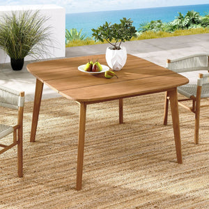 Modway Furniture Vienna 46" Square Teak Wood Outdoor Dining Table - Weather-Resistant, Stylish & Perfect for 4! EEI-6815-NAT