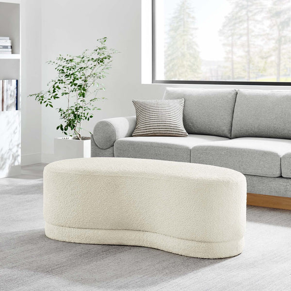 Modway Furniture Nimbus 48" Upholstered Ottoman Bench by Modway - Plush Comfort and Modern Style for Any Room Cream EEI-6816-CRE