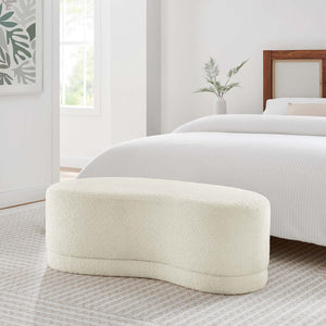 Modway Furniture Nimbus 48" Upholstered Ottoman Bench by Modway - Plush Comfort and Modern Style for Any Room Cream EEI-6816-CRE