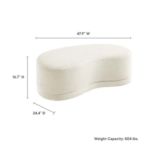 Modway Furniture Nimbus 48" Upholstered Ottoman Bench by Modway - Plush Comfort and Modern Style for Any Room Cream EEI-6816-CRE