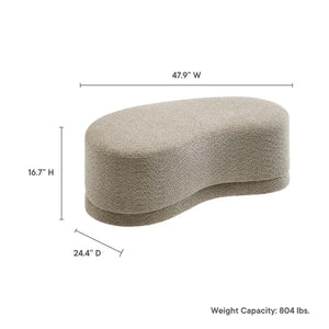 Modway Furniture Nimbus 48" Upholstered Ottoman Bench by Modway - Plush Comfort and Modern Style for Any Room Oat EEI-6816-OAT
