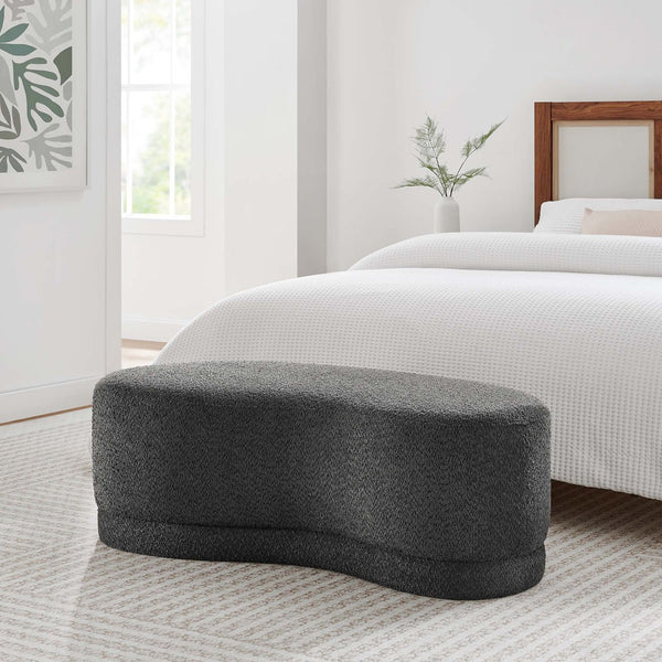 Modway Furniture Nimbus 48" Upholstered Ottoman Bench by Modway - Plush Comfort and Modern Style for Any Room Cast Slate EEI-6816-SLA