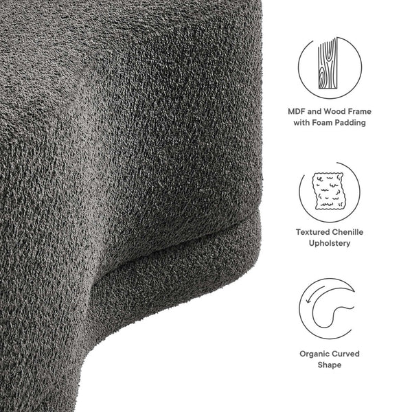 Modway Furniture Nimbus 48" Upholstered Ottoman Bench by Modway - Plush Comfort and Modern Style for Any Room Cast Slate EEI-6816-SLA