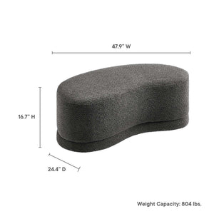 Modway Furniture Nimbus 48" Upholstered Ottoman Bench by Modway - Plush Comfort and Modern Style for Any Room Cast Slate EEI-6816-SLA