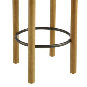 Modway Furniture Fable Boucle Fabric Counter Stools Set of 2 - Plush Comfort, Durable Design, Stylish Backless Seating Oak Ivory EEI-6818-OAK-IVO