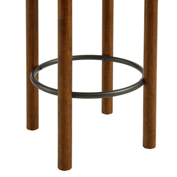 Modway Furniture Fable Boucle Fabric Counter Stools Set of 2 - Plush Comfort, Durable Design, Stylish Backless Seating Walnut Taupe EEI-6818-WAL-TAU