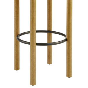 Modway Furniture Fable Boucle Fabric Bar Stools Set of 2 – Modern Comfort with Durable Design for Any Space Oak Ivory EEI-6819-OAK-IVO