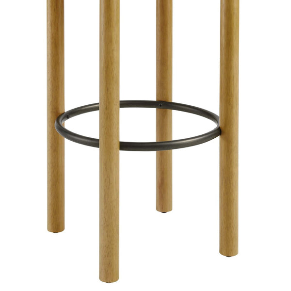 Modway Furniture Fable Boucle Fabric Bar Stools Set of 2 – Modern Comfort with Durable Design for Any Space Oak Ivory EEI-6819-OAK-IVO