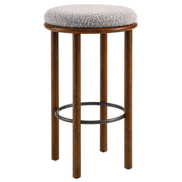Modway Furniture Fable Boucle Fabric Bar Stools Set of 2 – Modern Comfort with Durable Design for Any Space Walnut Taupe EEI-6819-WAL-TAU