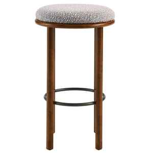 Modway Furniture Fable Boucle Fabric Bar Stools Set of 2 – Modern Comfort with Durable Design for Any Space Walnut Taupe EEI-6819-WAL-TAU