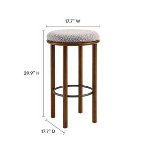 Modway Furniture Fable Boucle Fabric Bar Stools Set of 2 – Modern Comfort with Durable Design for Any Space Walnut Taupe EEI-6819-WAL-TAU