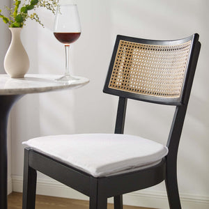 Modway Furniture Caledonia Wood Bar Stools Set of 2 - Stylish Elm Frame, Plush Cushions, Perfect for Any Space Black White EEI-6820-BLK-WHI