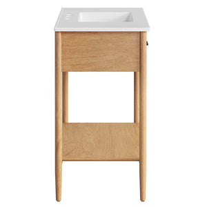 Modway Furniture Zaire 36" Bathroom Vanity by Modway - Mid-Century Modern Design with Ample Storage and Style Natural White EEI-6822-NAT-WHI