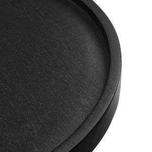 Modway Furniture Chiro Round Wood Side Table - Stylish Mid-Century Accent with Durable Tray Top and Splayed Legs Black EEI-6830-BLK