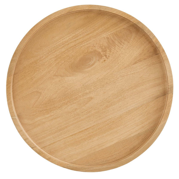 Modway Furniture Chiro Round Wood Side Table - Stylish Mid-Century Accent with Durable Tray Top and Splayed Legs Natural EEI-6830-NAT