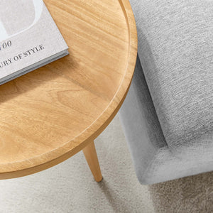 Modway Furniture Chiro Round Wood Side Table - Stylish Mid-Century Accent with Durable Tray Top and Splayed Legs Natural EEI-6830-NAT