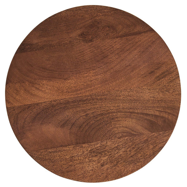 Modway Furniture Valeo Round Side Table - Rustic Mango Wood Top & Sleek Metal Frame for Versatile Home Decor Use EEI-6831-WAL