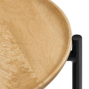 Modway Furniture Xilo Round Wood and Metal Side Table - Versatile Accent Table for Living Rooms, Bedrooms & More EEI-6832-OAK