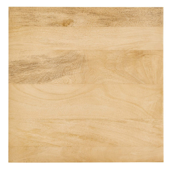 Modway Furniture Zora Square Mango Wood & Metal Side Table - Modern Industrial Design for Small Spaces & Decor EEI-6833-OAK