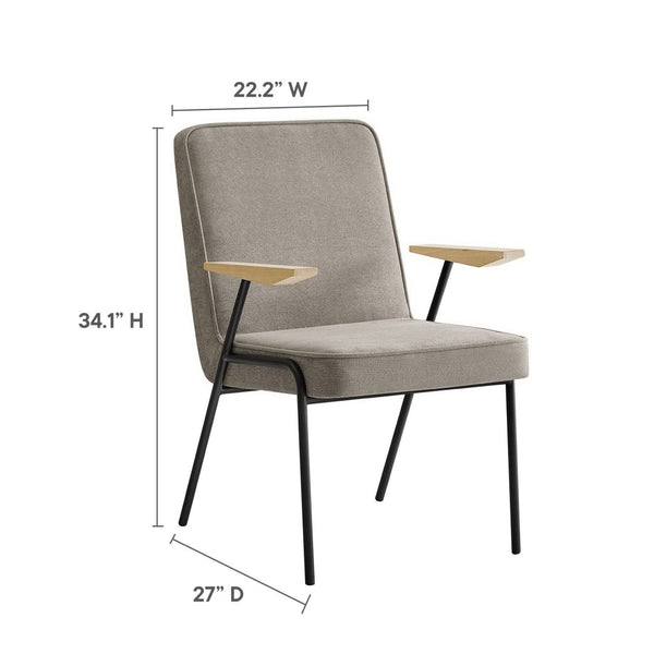 Modway Furniture Vista Dining Armchair by Modway – Mid-Century Modern Design with Durable Frame and Cozy Comfort Sand EEI-6835-SAN