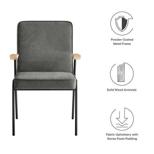 Modway Furniture Vista Dining Armchair by Modway – Mid-Century Modern Design with Durable Frame and Cozy Comfort Slate EEI-6835-SLA