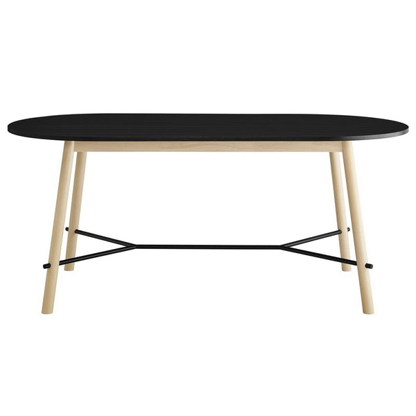 Modway Furniture Infuse 71" Wood Grain Dining Table - Mid-Century Modern Design, Seats 6, Durable & Versatile EEI-6836-BLK-OAK