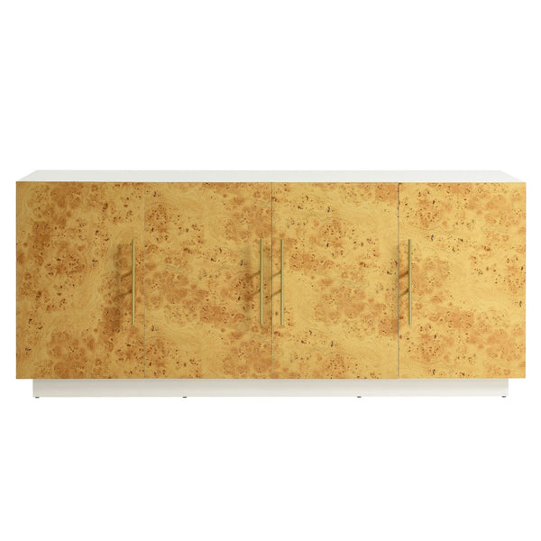 Modway Furniture Abel 69-Inch Mid-Century Modern Burl Wood Sideboard Buffet TV Stand with Soft-Close Doors & Storage EEI-6847-WHI-BUR
