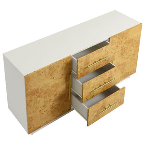 Modway Furniture Abel 59" Mid-Century Modern Burl Wood Sideboard Buffet - Versatile TV Stand with Organized Storage EEI-6848-WHI-BUR