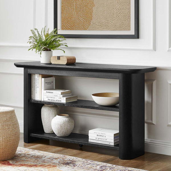 Modway Furniture Calix 57" Modern Console Table - Slim, Versatile Design with Practical Storage for Any Space EEI-6849-BLK