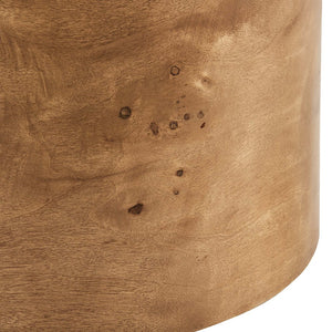 Modway Furniture Breeze Boucle Upholstered Ottoman - Modern Mushroom Design with Solid Wood Base & Floor Glides EEI-6850-IVO-BUR