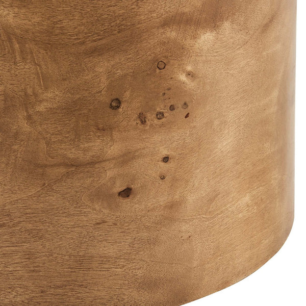 Modway Furniture Breeze Boucle Upholstered Ottoman - Modern Mushroom Design with Solid Wood Base & Floor Glides EEI-6850-IVO-BUR