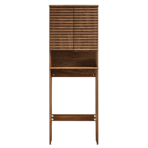 Modway Furniture Render Over the Toilet Bathroom Storage Cabinet – Mid-Century Design with Soft-Close Doors & Shelves Walnut EEI-6853-WAL