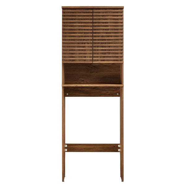 Modway Furniture Render Over the Toilet Bathroom Storage Cabinet – Mid-Century Design with Soft-Close Doors & Shelves Walnut EEI-6853-WAL