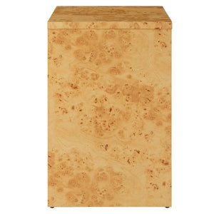 Modway Furniture Hudson 1-Drawer Nightstand with Open Shelf - Mid-Century Modern Burl Wood Accent Table, Natural Finish EEI-6856-BUR