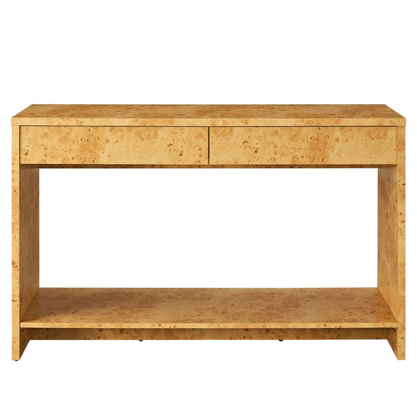 Modway Furniture Hudson 2-Drawer Console Table with Burl Wood Finish - Stylish Mid-Century Modern Design for Your Home EEI-6857-BUR
