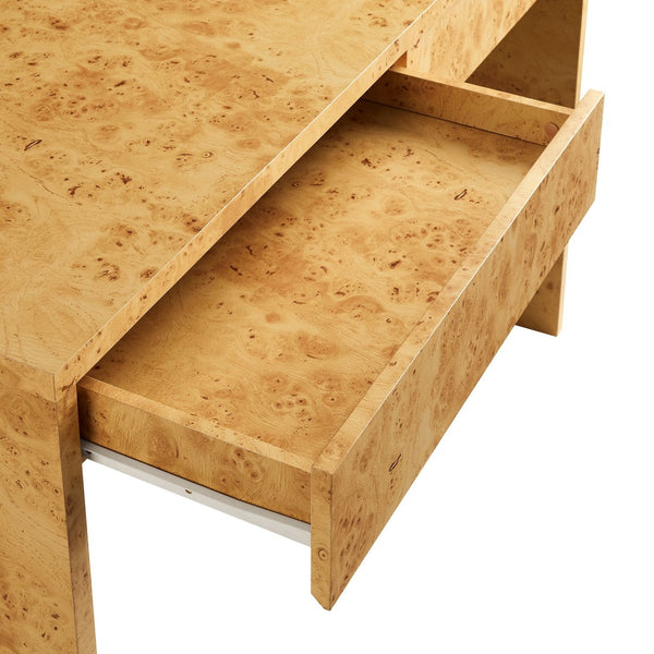 Modway Furniture Hudson 2-Drawer Burl Wood Desk - Mid-Century Modern Design for Home Office & Crafting Spaces EEI-6858-BUR