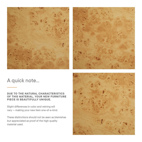 Modway Furniture Hudson 2-Drawer Burl Wood Desk - Mid-Century Modern Design for Home Office & Crafting Spaces EEI-6858-BUR