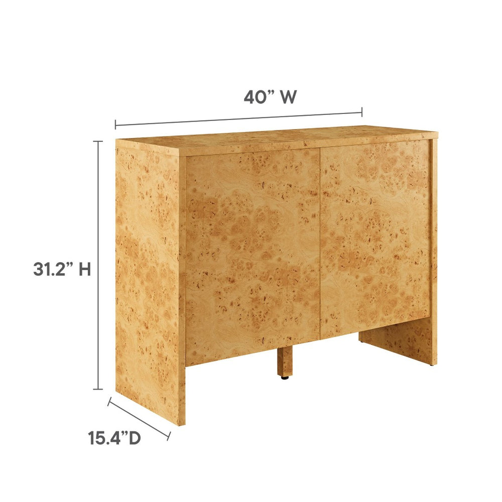 Modway Furniture Hudson 40" Burl Wood Sideboard - Modern Storage Solution for Dining, Office, or Living Spaces EEI-6859-BUR