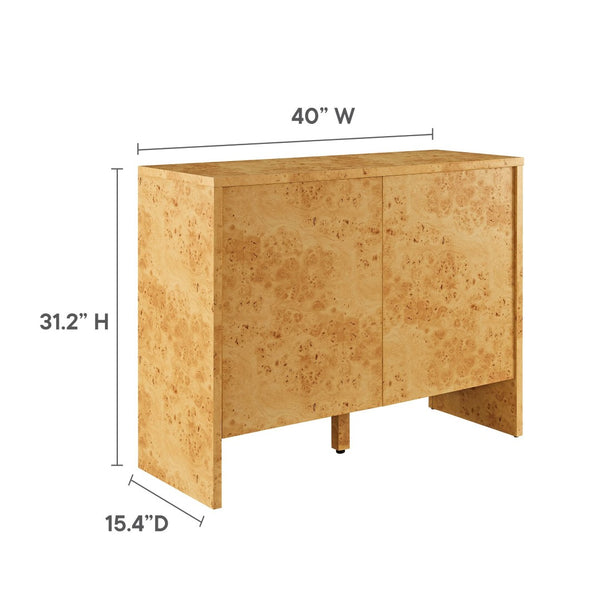 Modway Furniture Hudson 40" Burl Wood Sideboard - Modern Storage Solution for Dining, Office, or Living Spaces EEI-6859-BUR