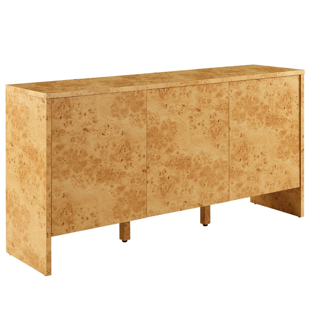 Modway Furniture Hudson 60" Contemporary Burl Wood Sideboard - Stylish Storage Solution with Soft-Close Doors EEI-6860-BUR