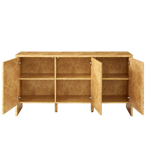 Modway Furniture Hudson 60" Contemporary Burl Wood Sideboard - Stylish Storage Solution with Soft-Close Doors EEI-6860-BUR